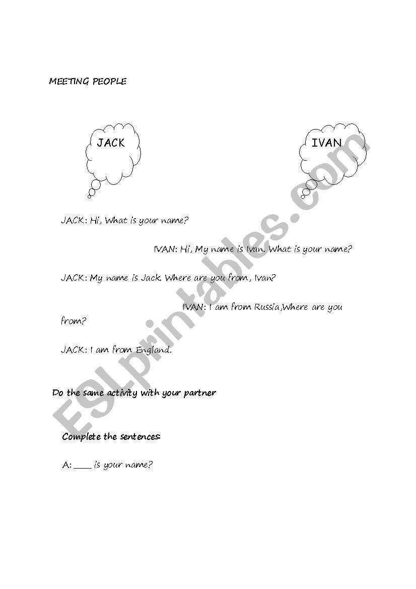 meeting people worksheet