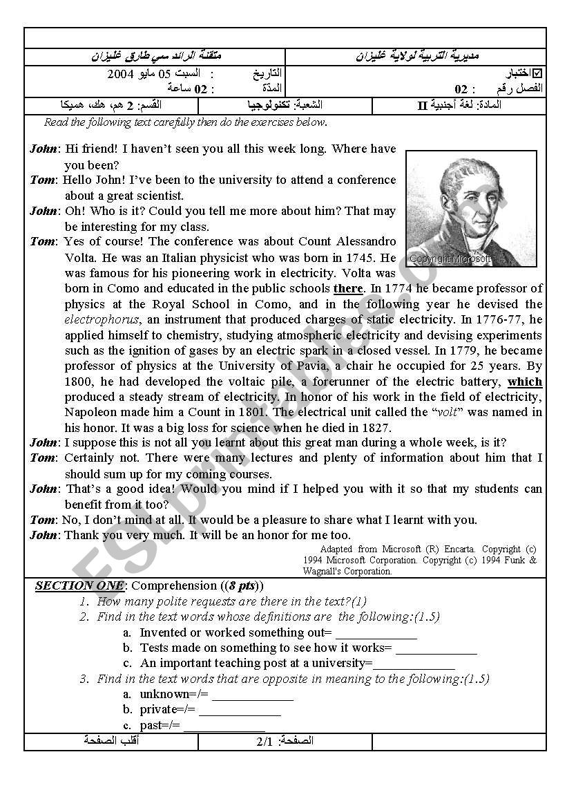 Count Alessandro Volta (Author-Bouabdellah)