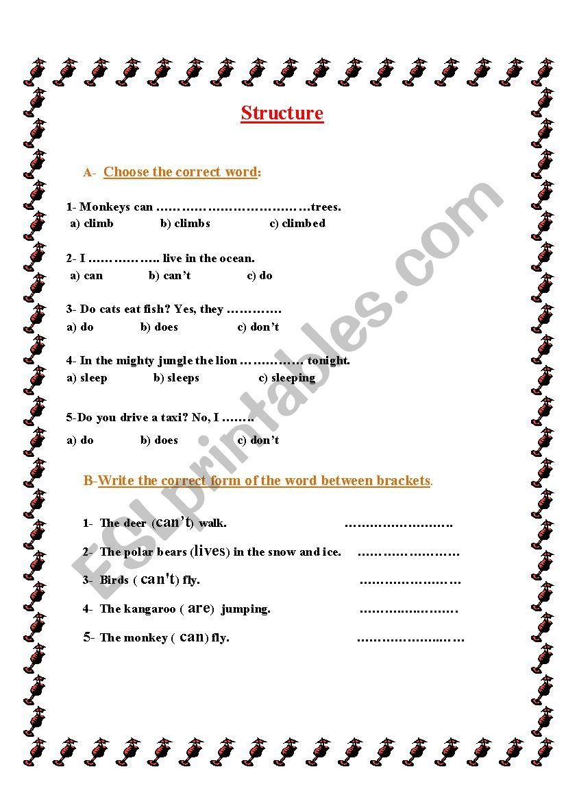 can or cant worksheet