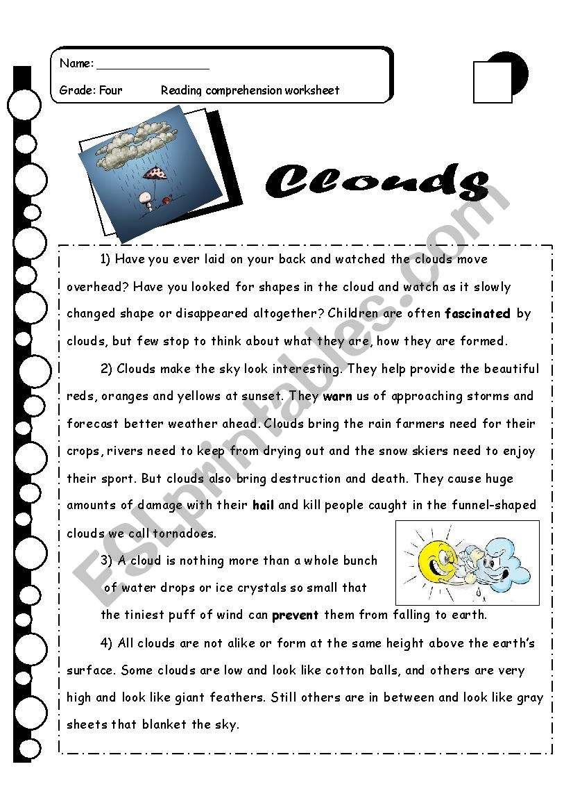 reading comprehension  worksheet