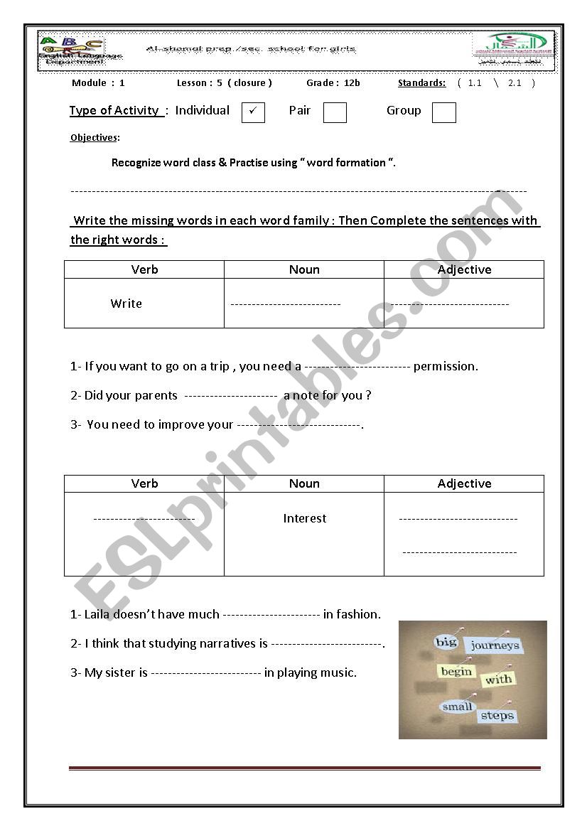  Word Formation worksheet worksheet