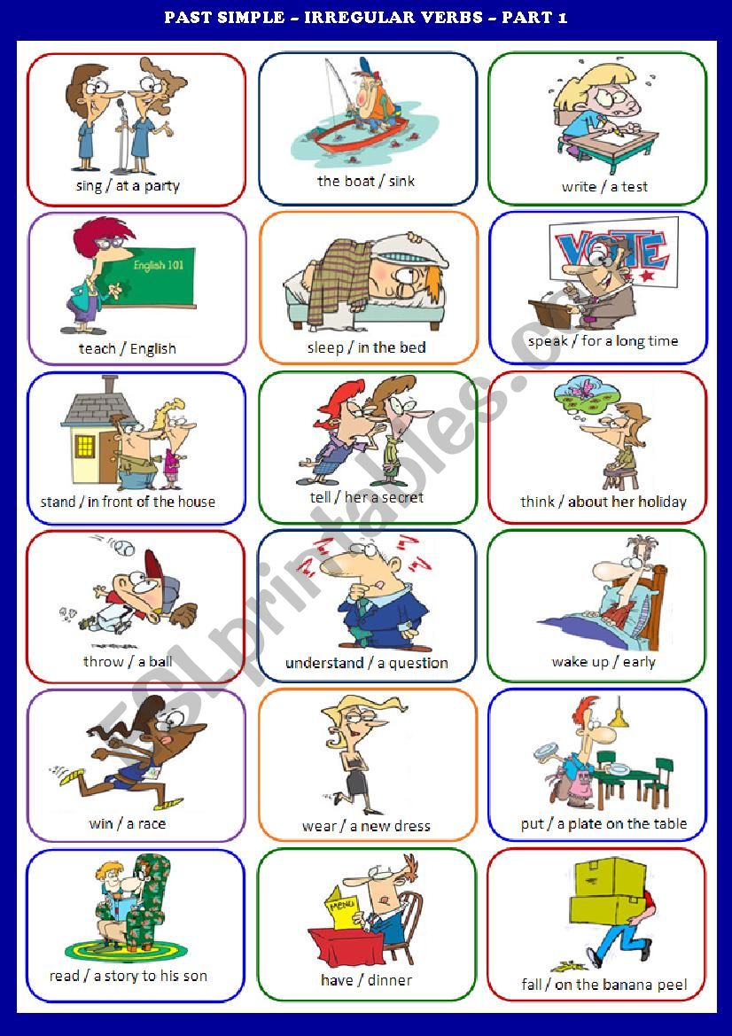 IRREGULAR VERBS  PAST SIMPLE  SPEAKING EXERCISES  PART 1 / 4 + PPT