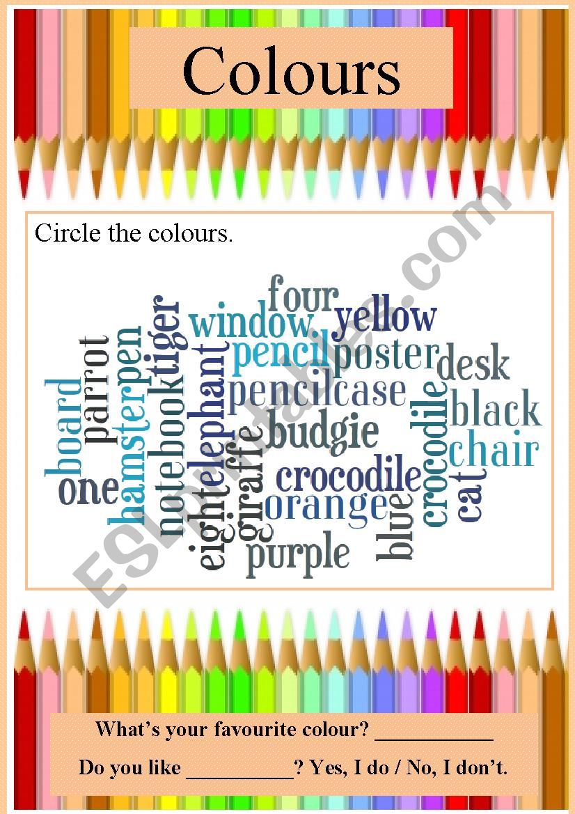 Colours worksheet