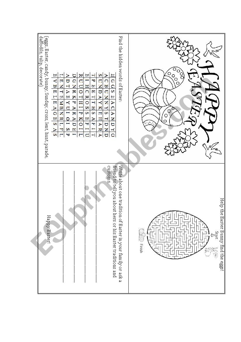 Easter mini activity book worksheet