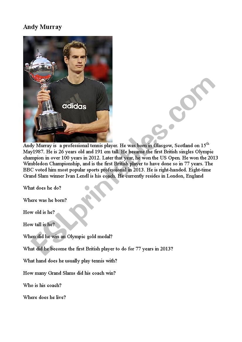 Andy Murray, Sports, tennis, famous people