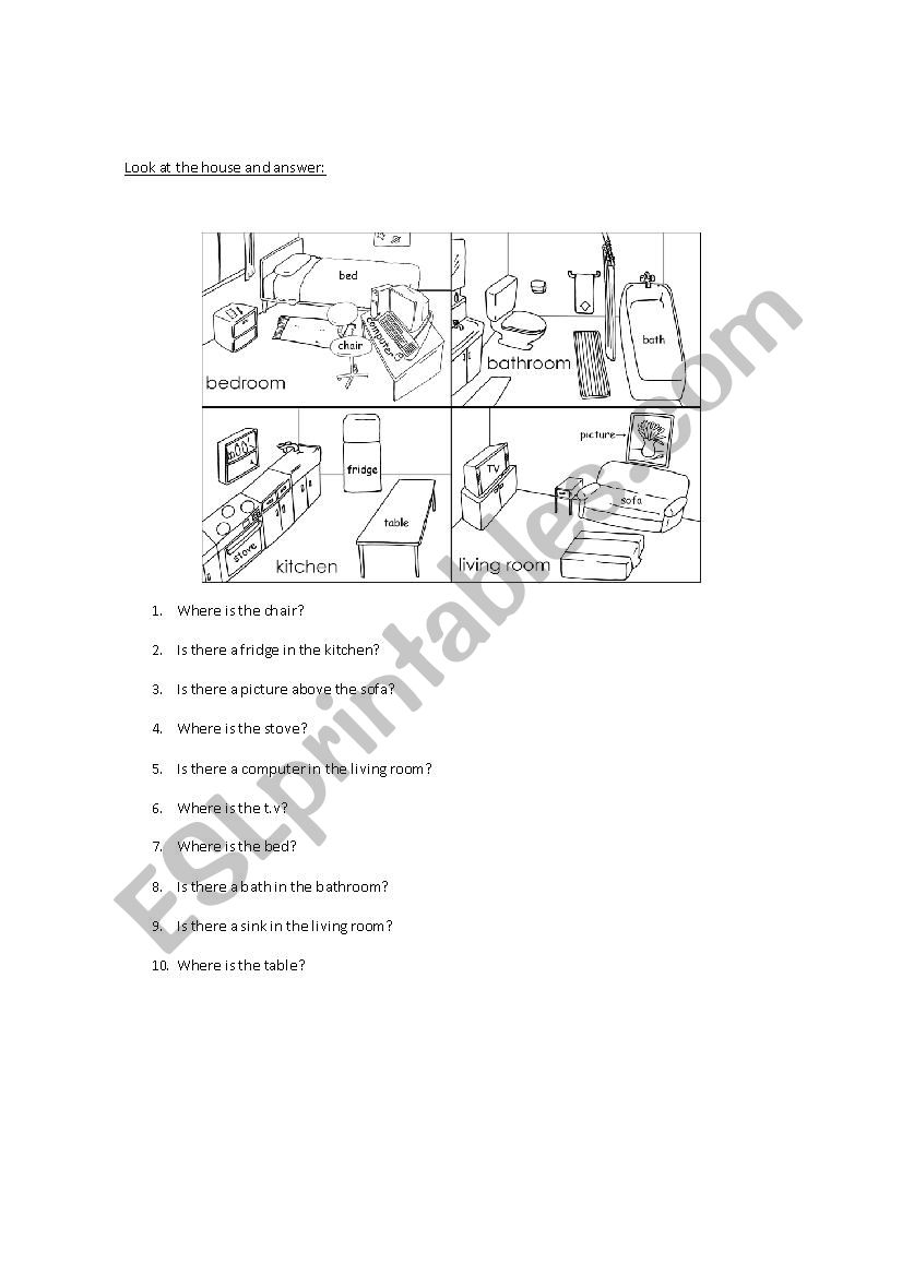 My house worksheet