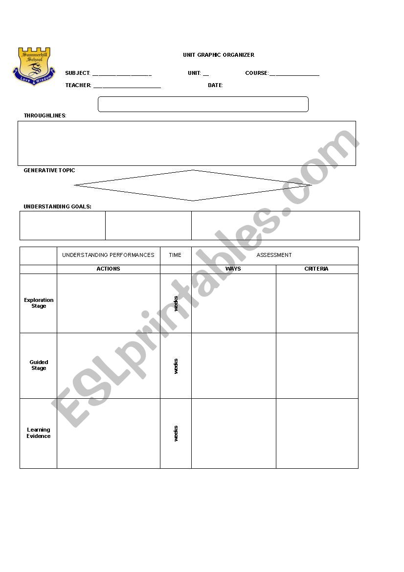 Actitivity Unit worksheet