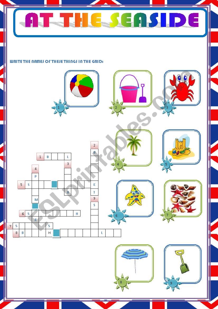 AT THE SEASIDE - HOLIDAYS worksheet