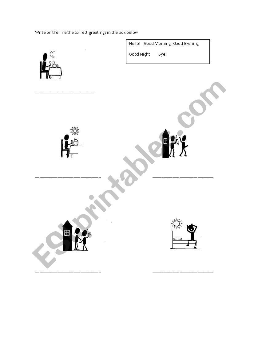 Greetings worksheet