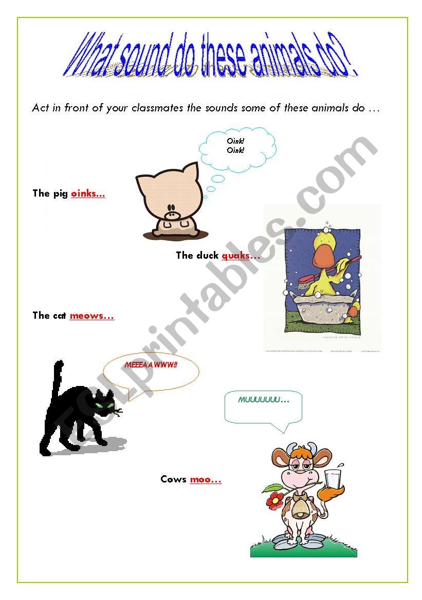 sounds animals do worksheet