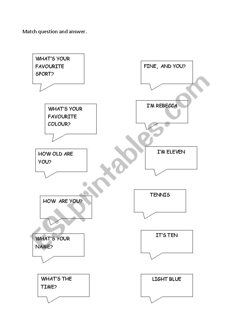 QUESTION AND ANSWER worksheet