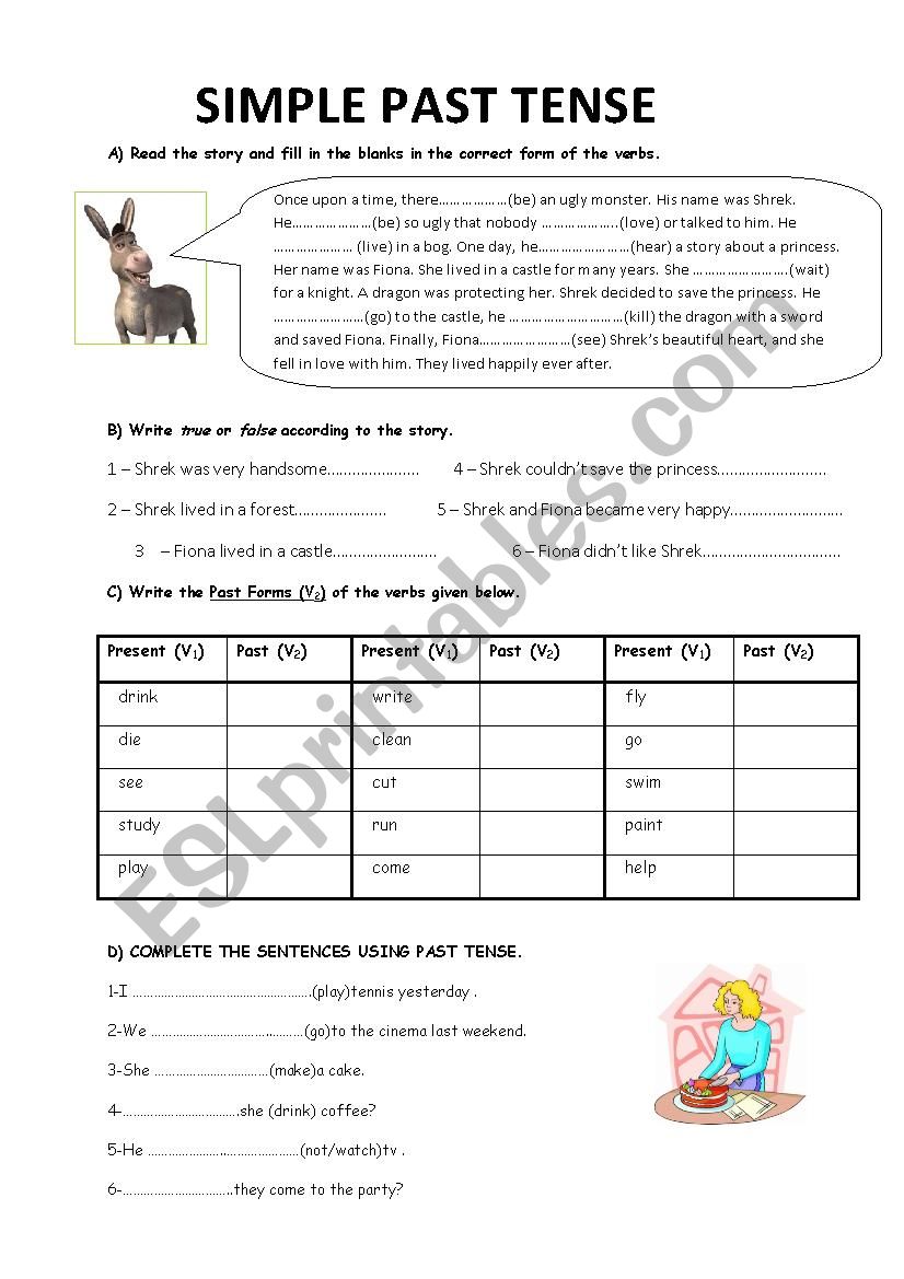 Simple past tense worksheet