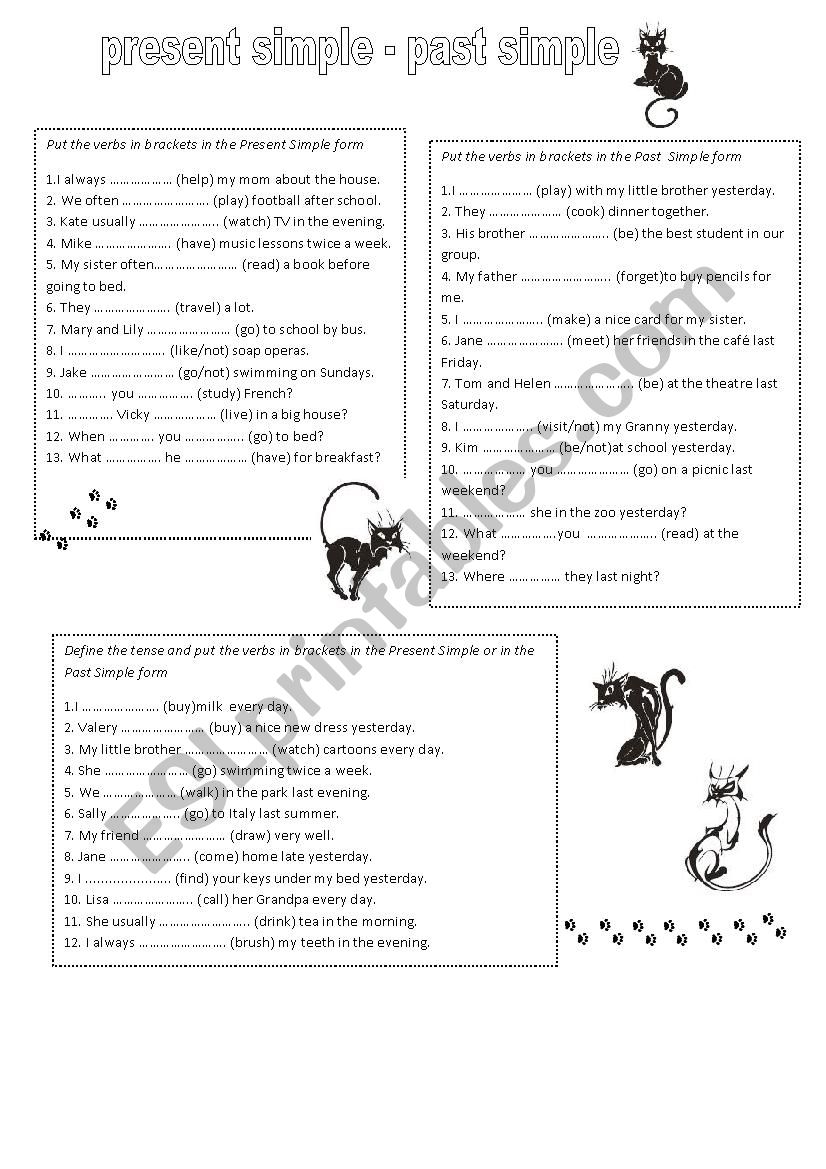 Present Simple - Past SImple worksheet