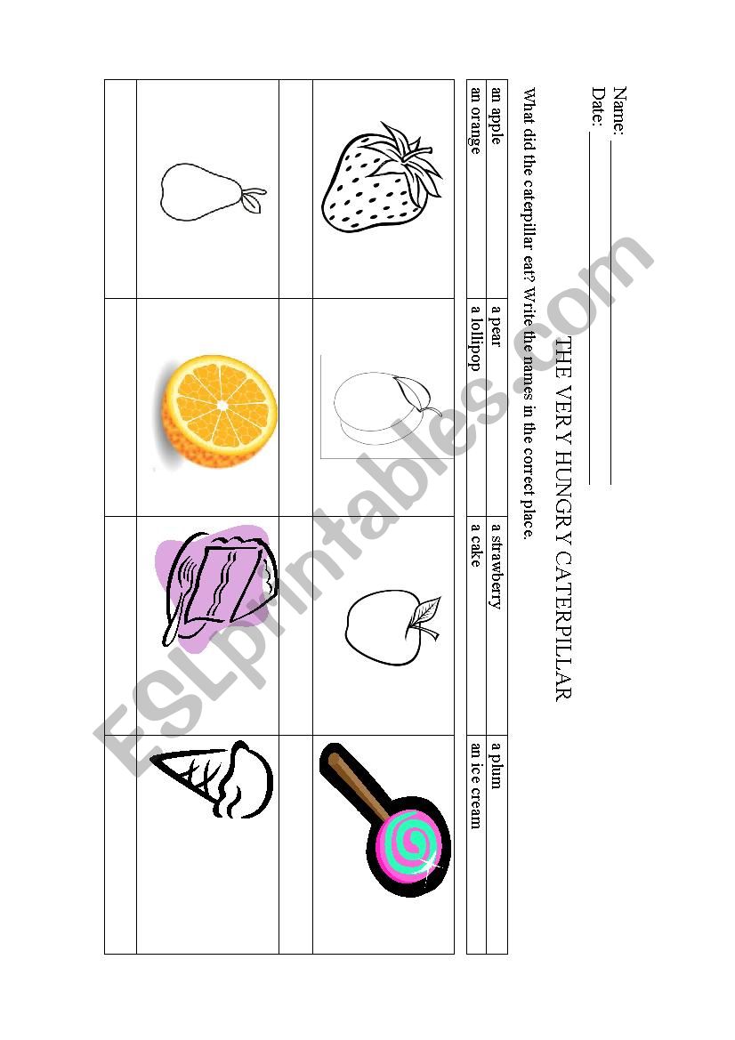 The very hungry caterpillar (food)