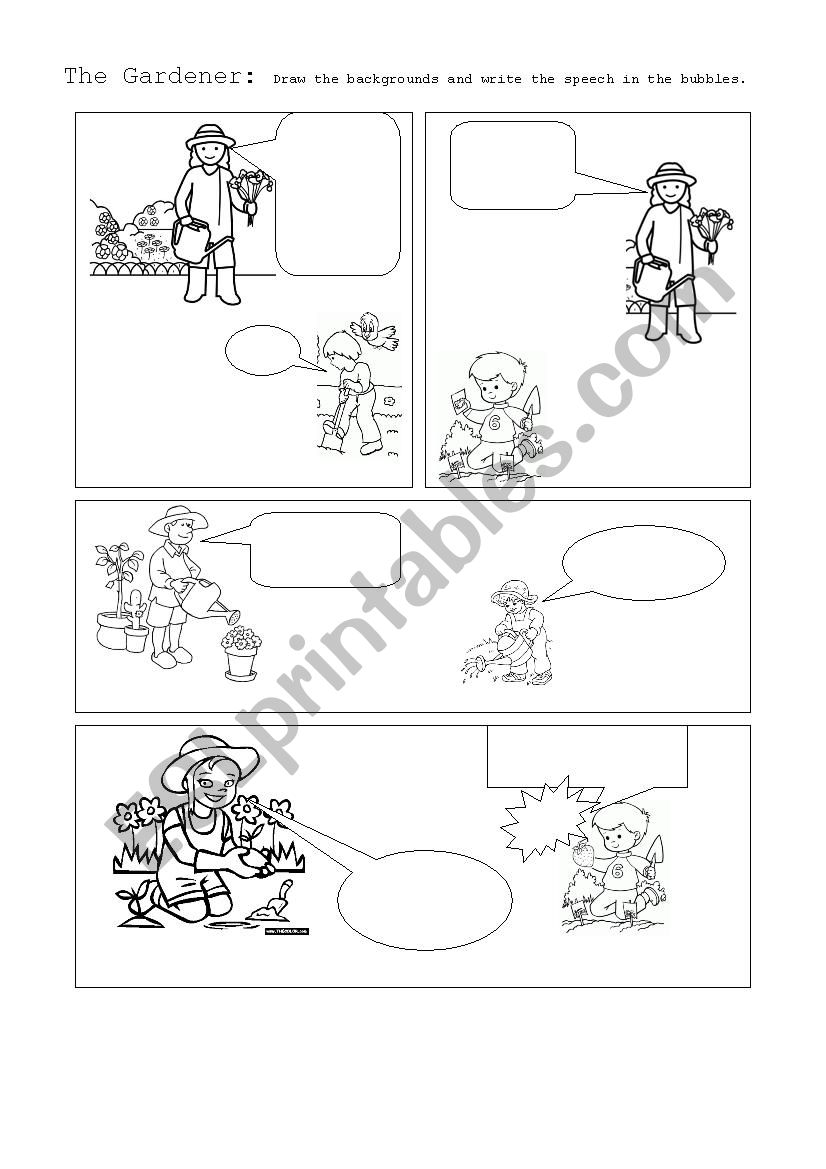 Comics to complete worksheet