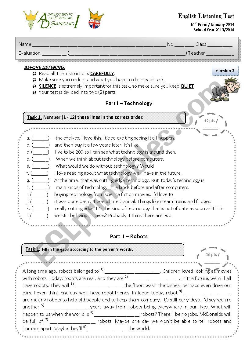 Listening Test about Robots & Technology - version 2