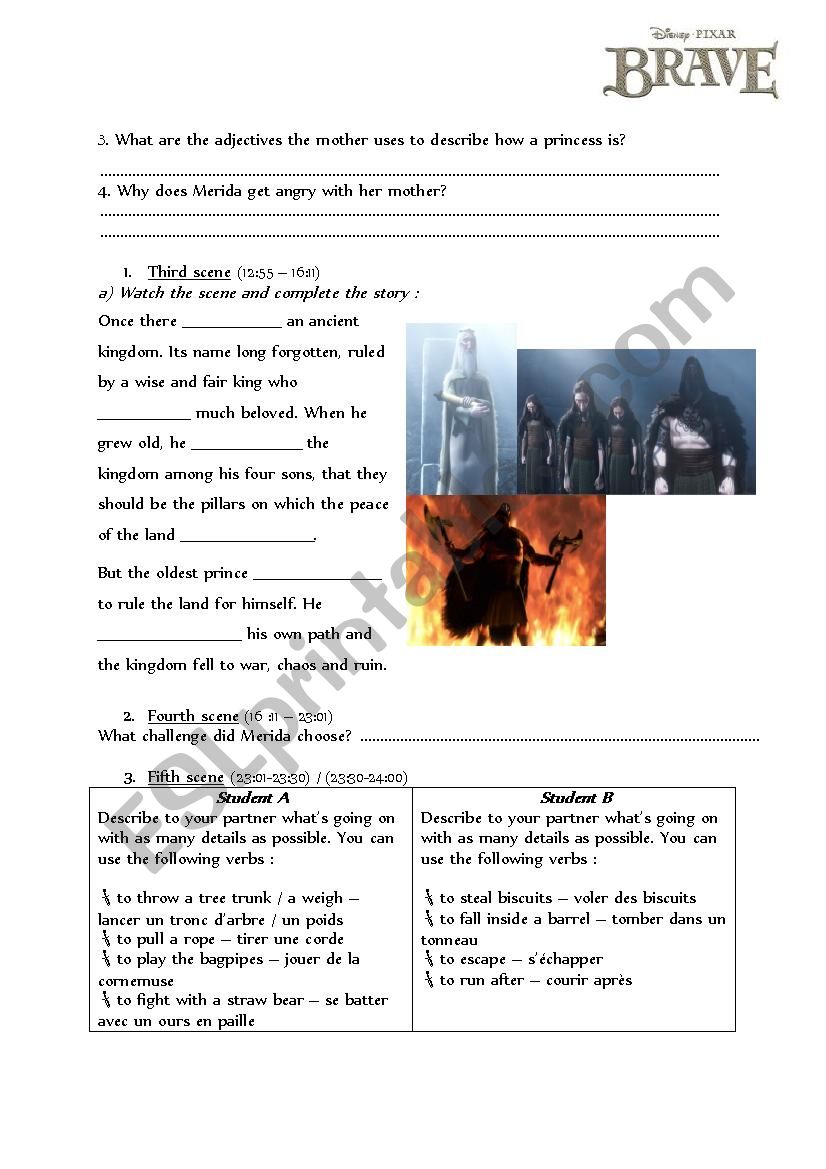 Brave - the movie worksheet - very detailed (page 2)