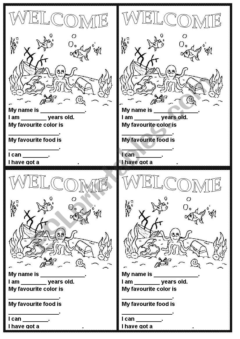 Welcome ! worksheet