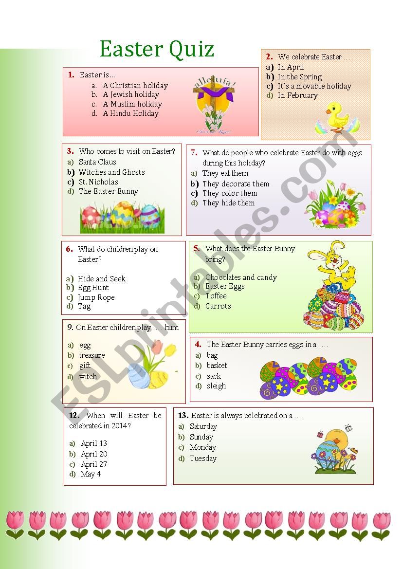 Easter Quiz worksheet