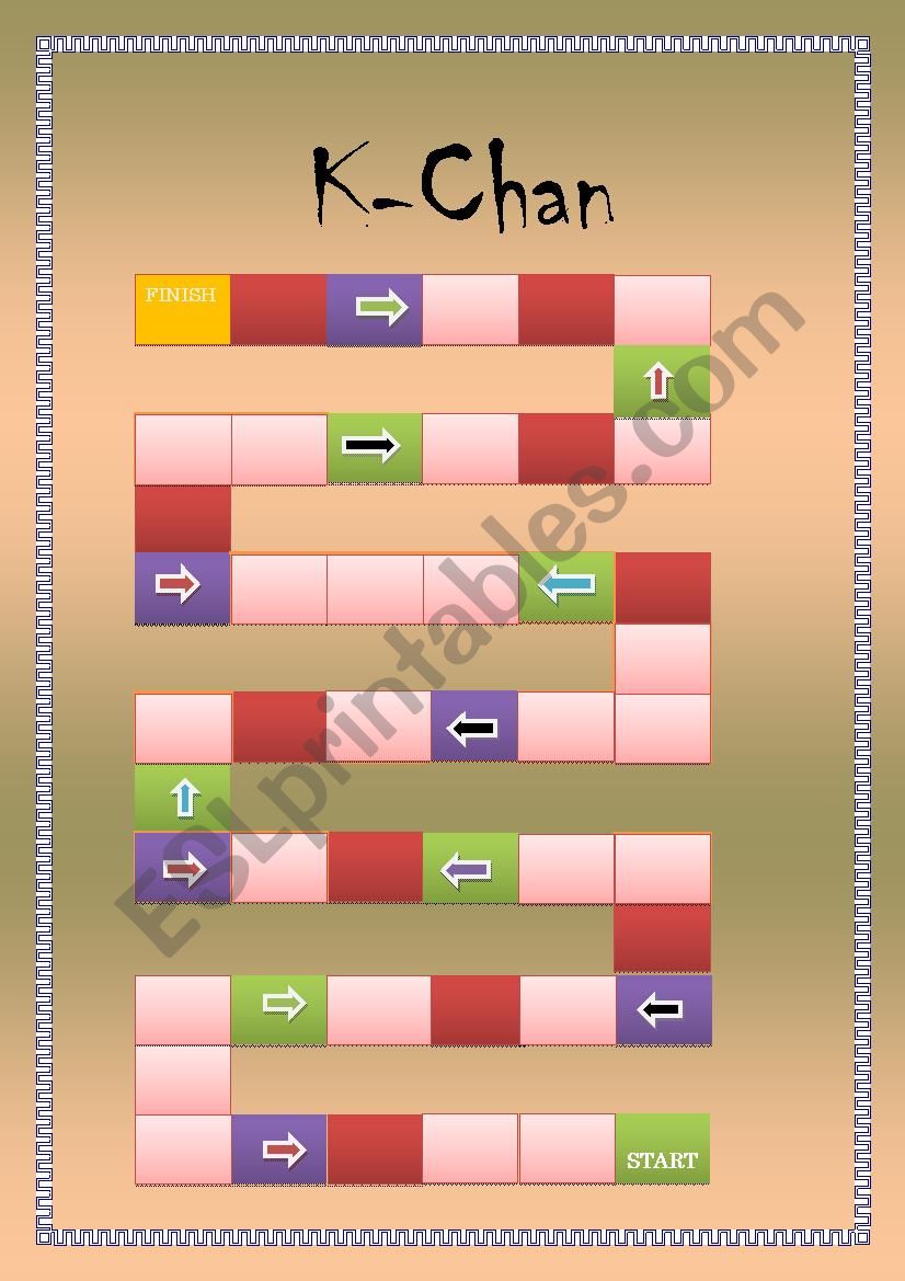K Chan Questions Board Game worksheet