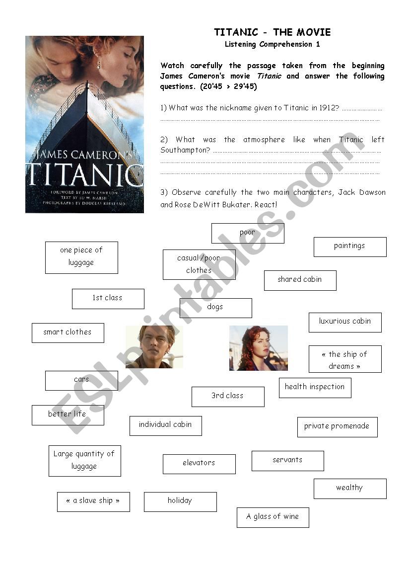 Titanic The Movie - Passenger Classes