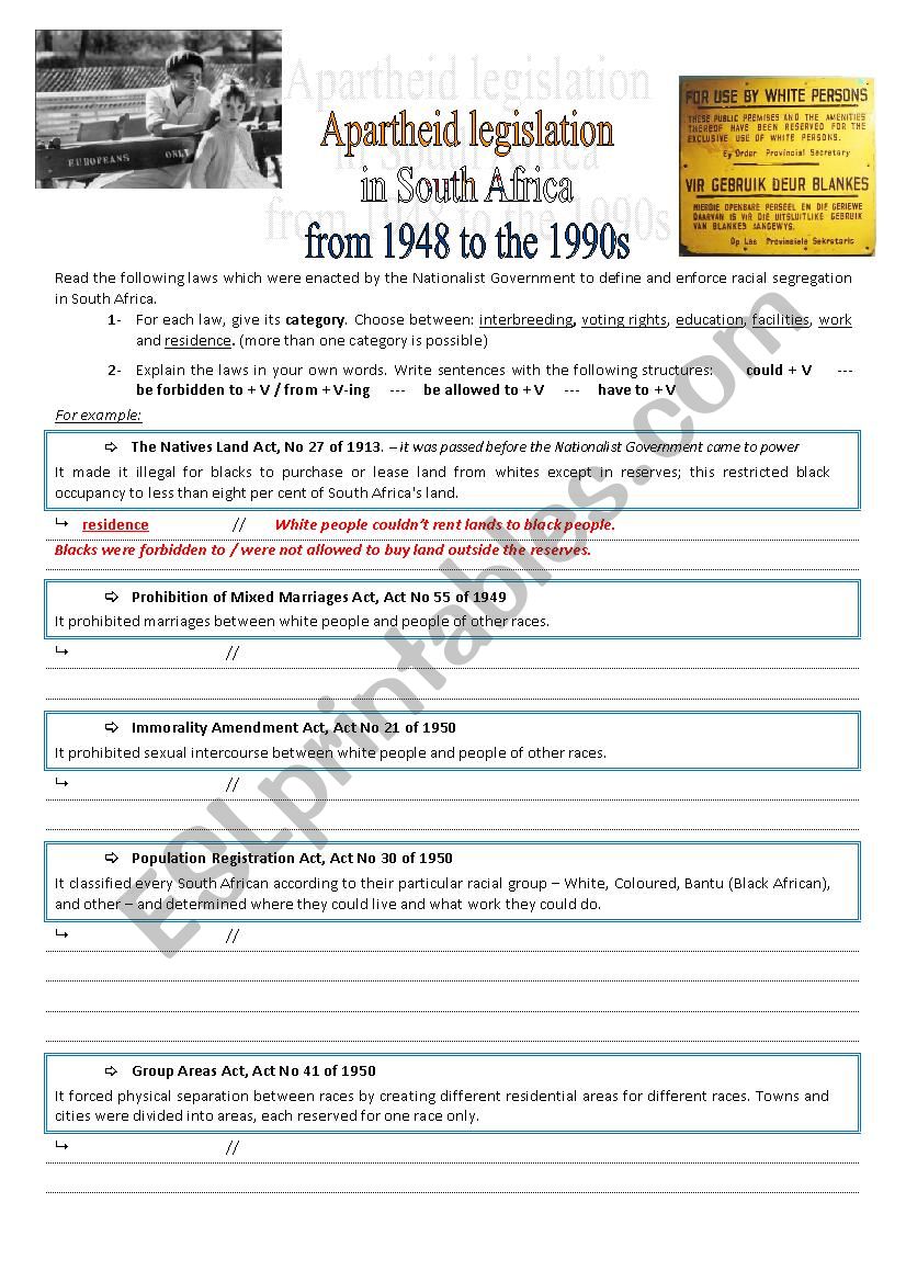 Apartheid legislation - modals