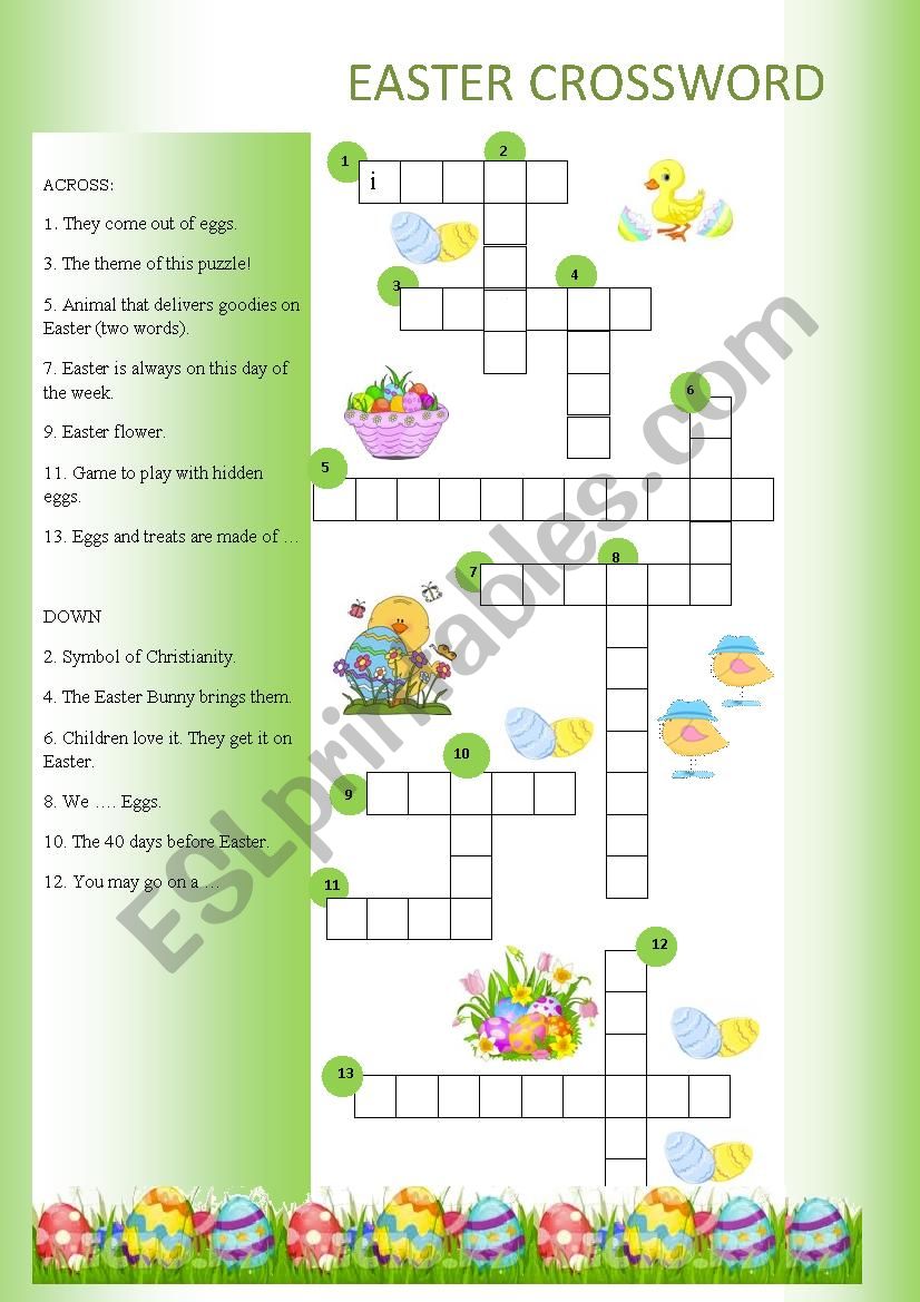 Easter Crossword worksheet