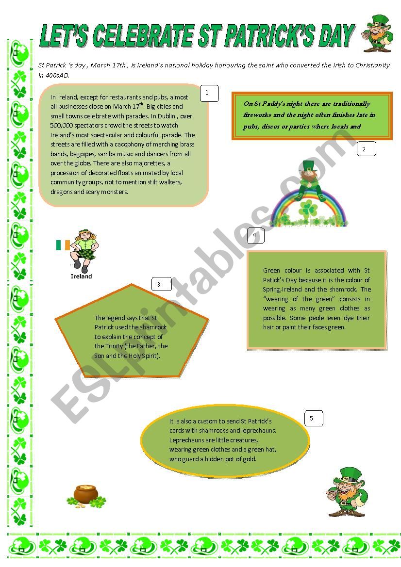 St Patrick worksheet