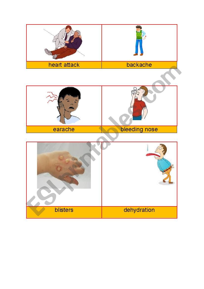 Diseases and symptoms set 4 worksheet