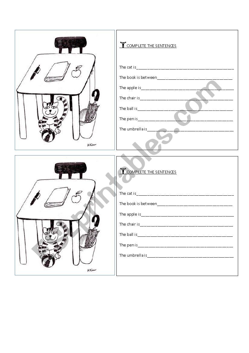 Prepositions worksheet