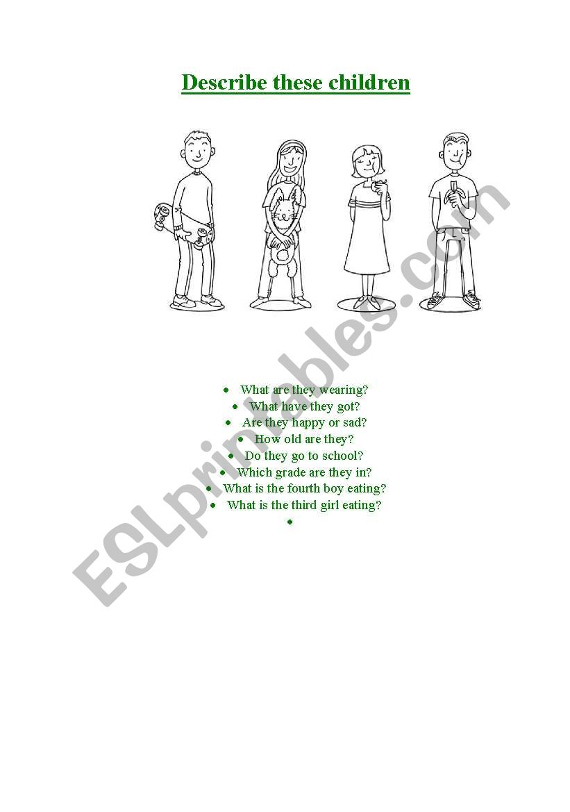 description worksheet