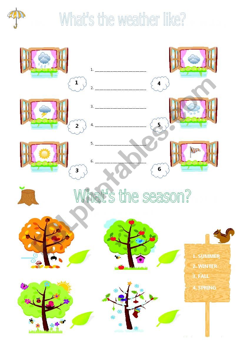 Weather and Seasons worksheet