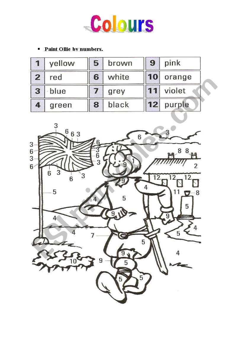 Colours worksheet