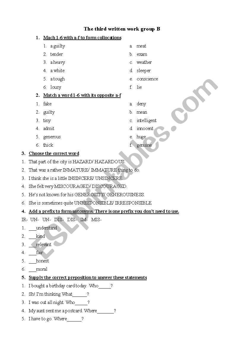 Headway upper intermediate Unit 4 test