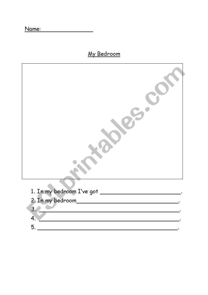 My Bedroom worksheet