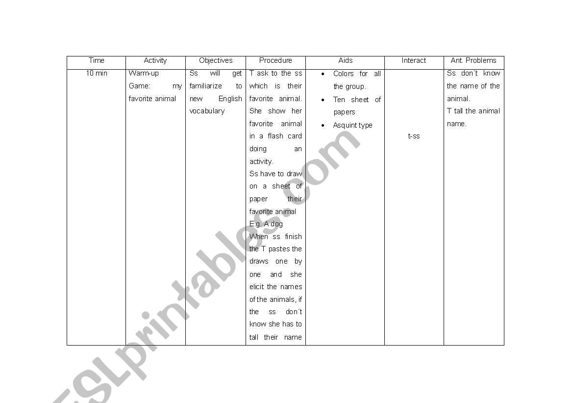 Present Continous Lesson Plan worksheet