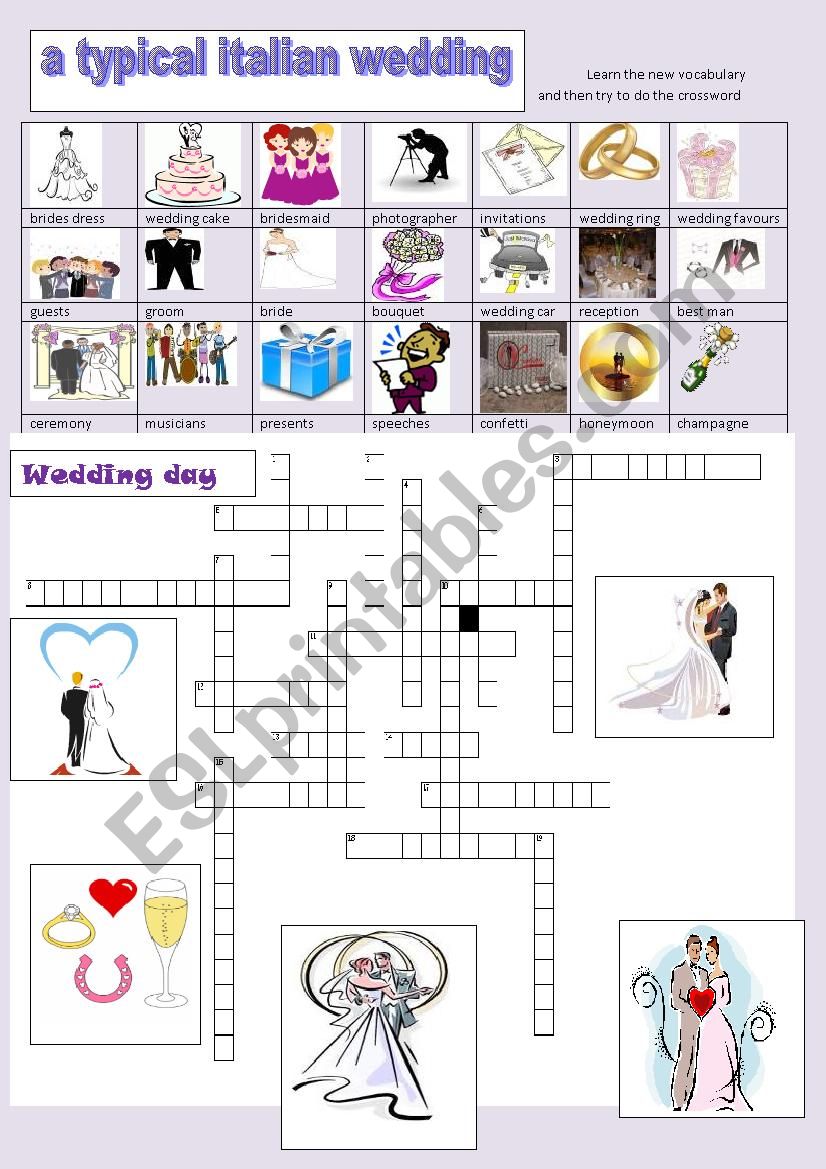  a typical Italian wedding worksheet