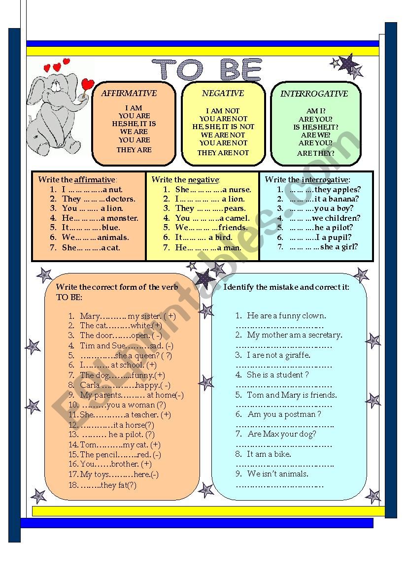 TO BE -BEGINNERS worksheet