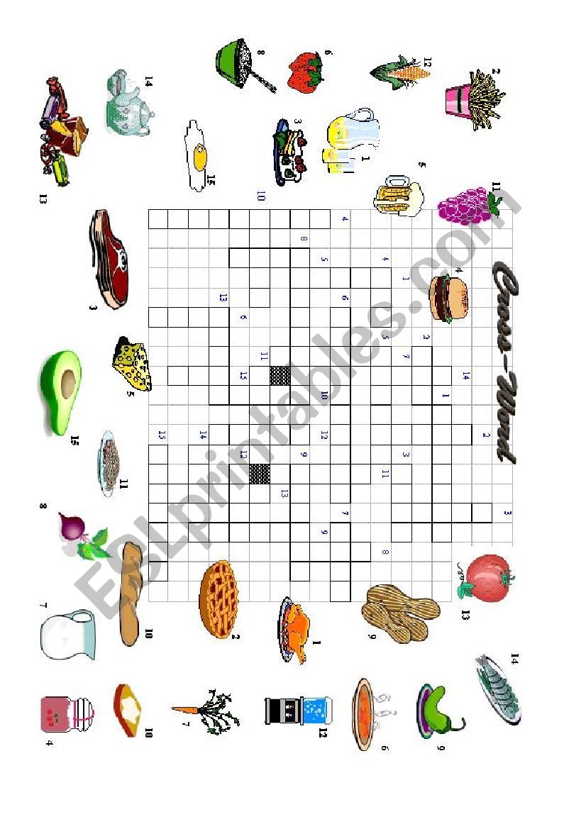 FOOD CROSSWORD worksheet