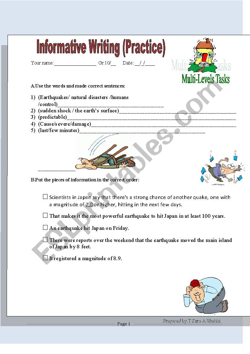 Informative Writing worksheet