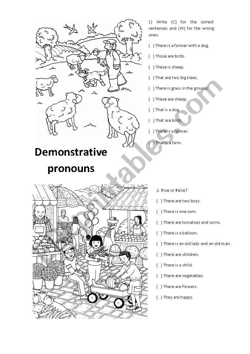 Demonstrative Pronouns worksheet