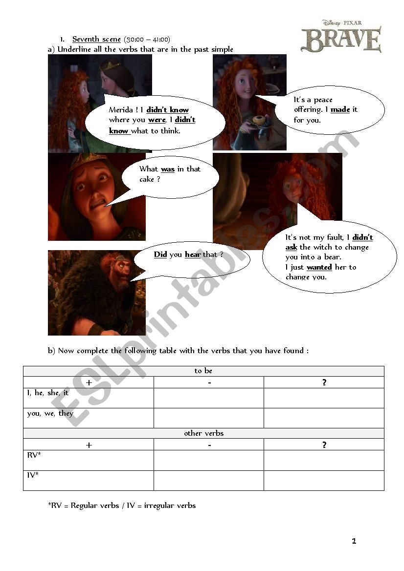 Brave - the movie worksheet - very detailed (page 4)