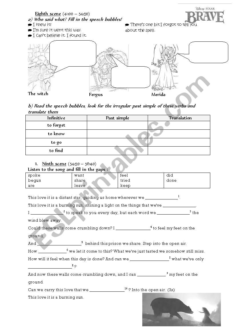 Brave - the movie worksheet - very detailed (page 5)