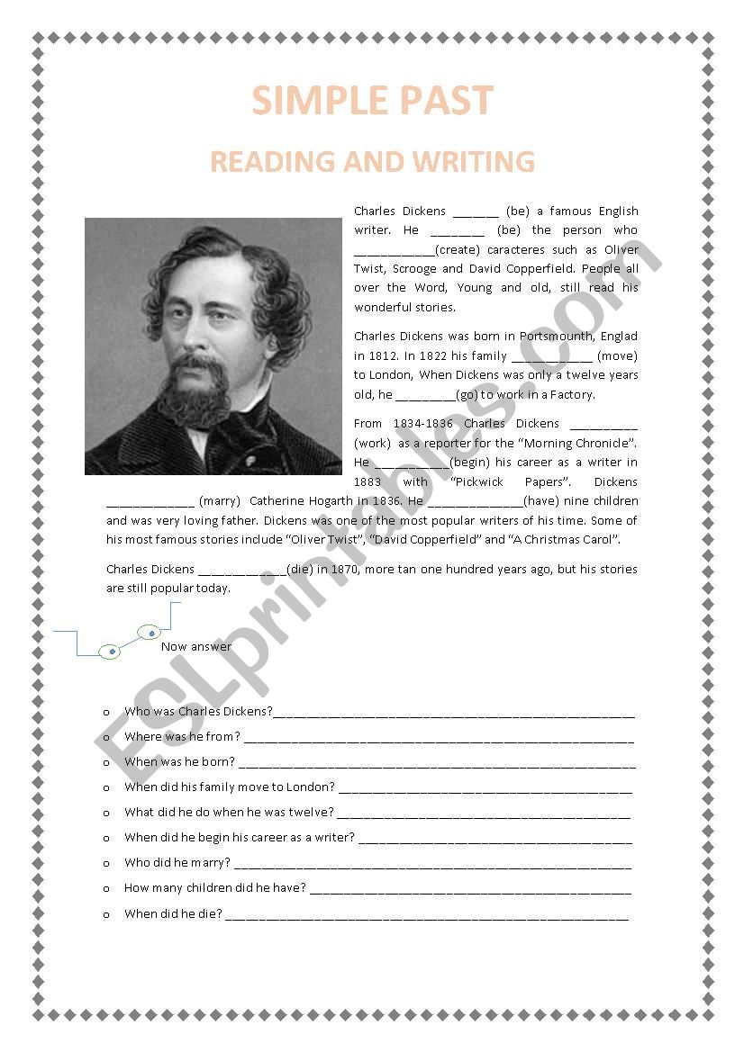 past simple biography worksheet