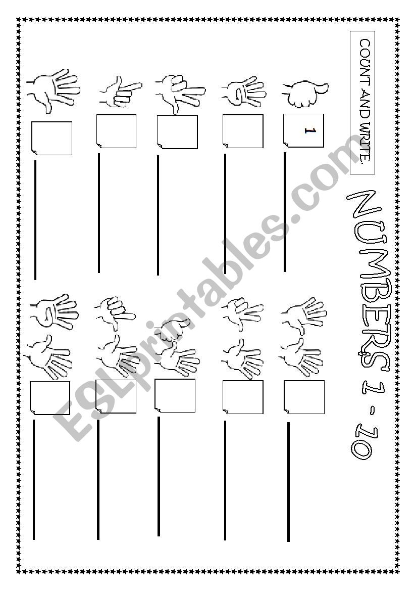 Numbers 1 - 10 worksheet