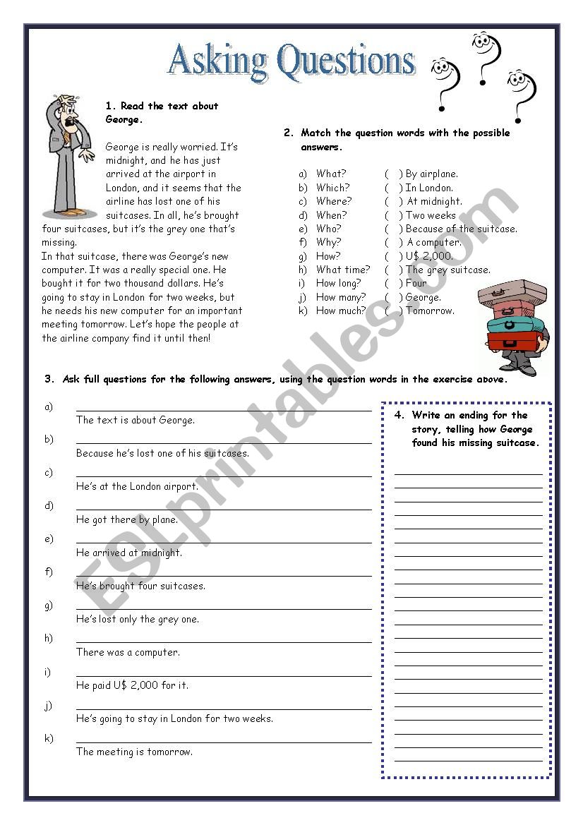 Asking Questions worksheet