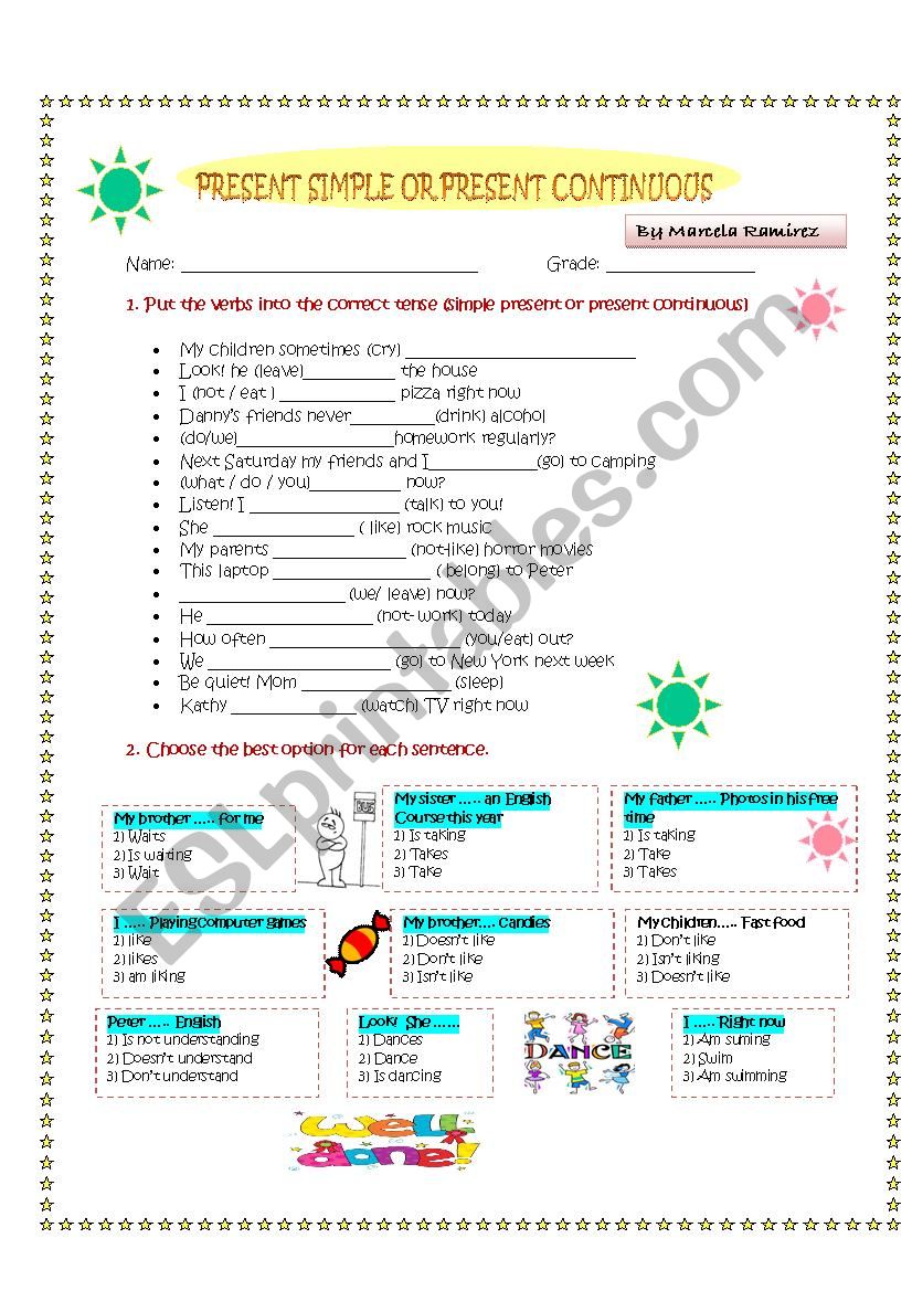 Simple Present-Present Continuous (KEY INCLUDED) :)