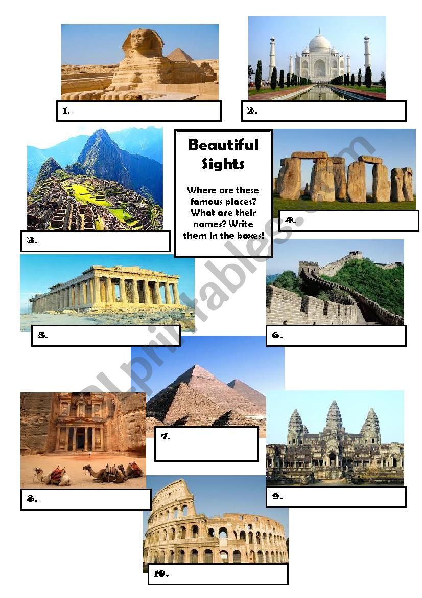 Beautiful Sights worksheet