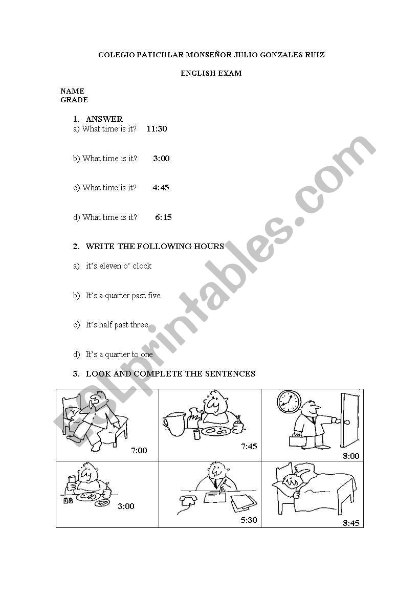 hours worksheet
