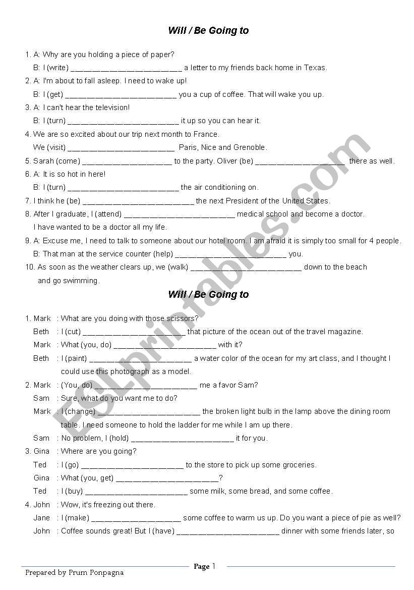 will worksheet